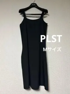 PLST ワンピース 黒 キャミワンピ ロング M シンプル きれいめ