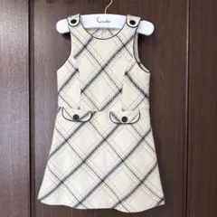組曲　アイボリー チェック柄 ワンピース