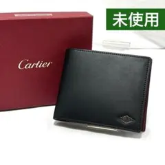 未使用 カルティエ ルイ カルティエ ワレット 2つ折財布 黒 ブラック レザーのサムネイル