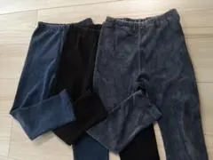 ユニクロ キッズ 110cm 黒 ブルー　フリース　裏起毛