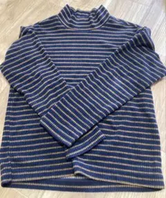 UNIQLO キッズ ハイネック カットソー ボーダー 130