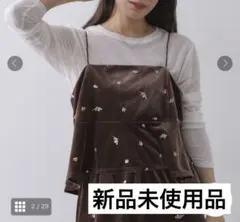 【新品未使用品】刺繍ビスチェ　ベロアキャミ　花柄　ブラウンMのサムネイル