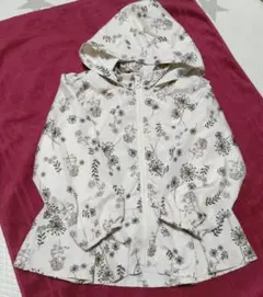 花柄フード付きウィンドブレーカー、アウター