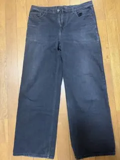 UNIQLO バギージーンズ ダークグレー 26インチ