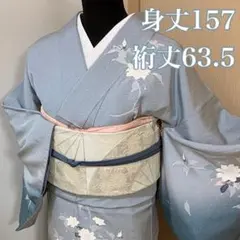 D672 訪問着　総刺繍　薄グレー　正絹　着物　袷　しつけ糸付き未使用極美品 D672 訪問着 総刺繍 薄グレー 正絹 着物 袷 しつけ糸付き未使用