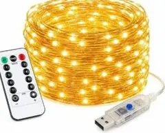 LEDイルミネーション クリスマスライト USB式 12m 100LED 暖色
