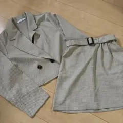 チェック柄　セットアップ