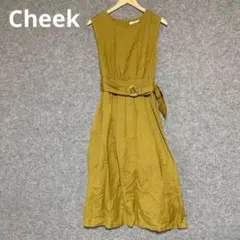 Cheek リネン オリーブノースリーブ ロングワンピースのサムネイル