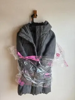 【クリーニング済】UNIQLO ウールブレンド 中綿フード付きロングコート