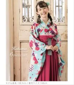 週末限定価格‼︎ アリサナ　arisana 花柄 袴 6点セット 160cm 美品