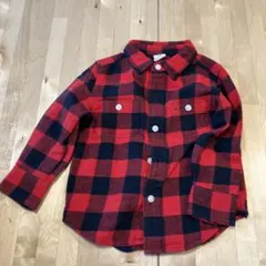 GAP フランネルシャツ 18-24ヶ月 レッド・ブラックチェック