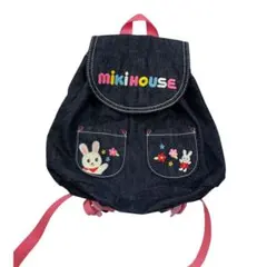 MIKI HOUSE デニム リュック うさぎ 刺繍 ミキハウス キッズのサムネイル