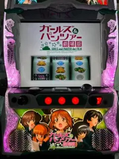 [最終値下げ！]ガールズ&パンツァーG コイン不要機付 家庭用　パチスロ　実機 パチスロ実機】 オリンピア☆ガールズ＆パンツァーG【コイン不要