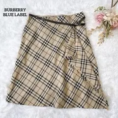 BURBERRY LONDON スカート ノバチェック Aライン ベルト 13号 - メルカリ
