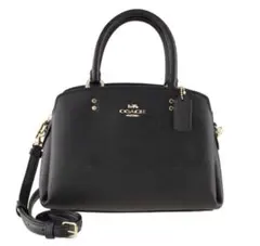 コーチ ミニ リリー キャリーオール 2way ショルダーバッグ 本革 黒