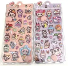 LABUBU ぷっくりおしり 夜光3Dシール 2枚セット