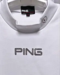美品　PING　モックネック　白　近年モデル　長袖　軽量　速乾　ストレッチ　Mのサムネイル