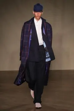 19SS Paul Smith ベルテッドスタンドカラーウールロングコート L
