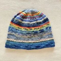 d*i様 ビーニー　ニット帽　ハンドメイド　マルチボーダー　男女兼用