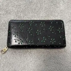 美品　ツモリチサト　長財布 ラウンドファスナー レースカットフラワー　ブラックのサムネイル
