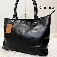 Chelica チェリカ レザー トートバッグ ビジネス A4 本革　黒