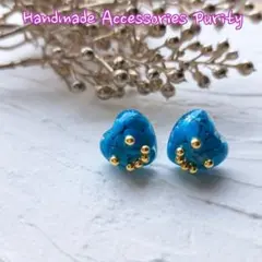 春夏カラーコーデピアス　レジンピアス　ターコイズピアス　スマイルピアス　軽い