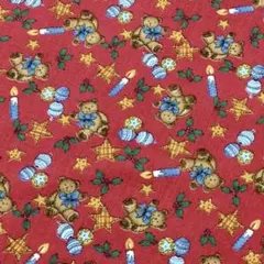 Quilters Club キルターズクラブ 生地1ｍ クリスマスベアー レッド
