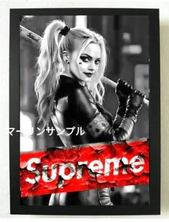Supremeハーレイクイン　ポスターフレーム付き壁掛けアメリカンコミック