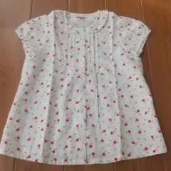 【未使用品】ミキハウス 花柄 半袖ブラウス 120