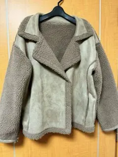【お値下中】JUNOAH✨ボアジャケット ライダース風ブラウン サイズL