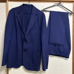【難あり】EDIFICE 夏物スーツ　明るめの紺　46