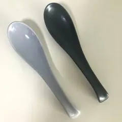 みのる陶器　レンゲ 2本セット ブラック グレーのサムネイル