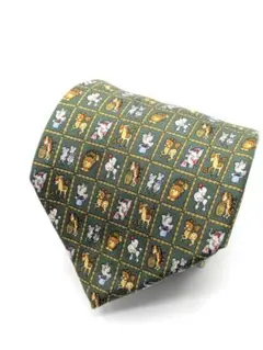 良品✨ フェラガモ ネクタイ シルク グリーン 1907