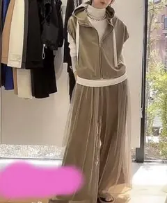 イシカワラボ　数量限定 ベージュ フード付きパーカー