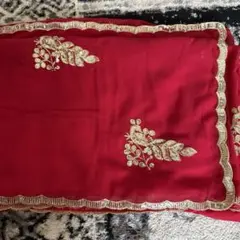 【訳あり】インド　embroidery サリー