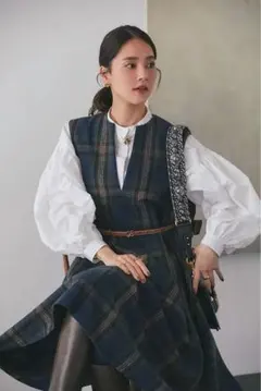 SEVENTEN フリンジ スカート 新品未使用 チェックフリンジスカート(ブラック) - seventen