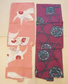 正絹 アンティーク 羽織 ２着 銘仙 友禅