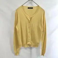MICHEL KLEIN ミッシェルクラン シルク混 カーディガン M イエローのサムネイル