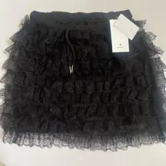 merry jenny フリルティアードミニスカート ブラック