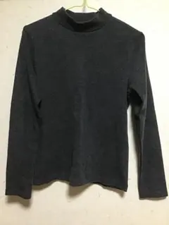レディース 長袖 ハイネック カットソー シャツ グレー系 M 日本製 未使用