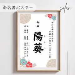 命名書　A4ポスター　厚紙0.22㎜　ベビーポスター　はがきサイズ変更可