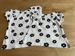 姉妹お揃いＴシャツ 花柄100㎝120㎝