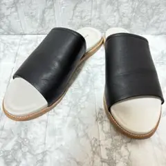 【極美品】FABIO RUSCONI ブラックレザーサンダル 24.5