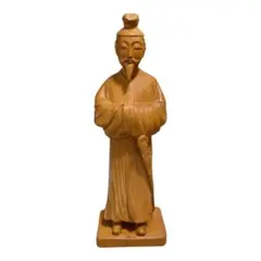 木彫り 仙人 縁起物 置物　聖徳太子