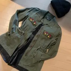 RENEW ミリタリージャケット ビジュー装飾