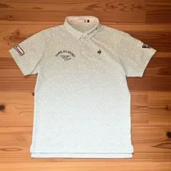 le coq sportif ルコックゴルフ　半袖ポロシャツ　水色　総柄　L