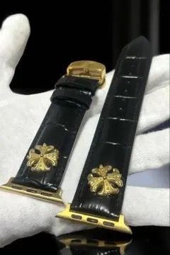 Apple Watch クロスベルト ブラックレザー 22mm幅 (高級仕様)g