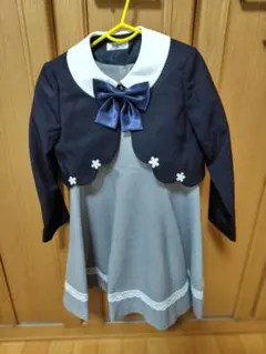 ジャケット付きワンピース 120cm ネイビー/グレー