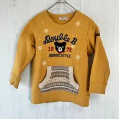 DOUBLE.B ミキハウス くま刺繍 トレーナー 100 冬