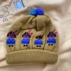 キャラクター柄ニット帽 ポンポン付き